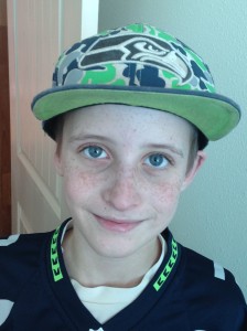 Bennett is his full Seahawk gear this weekend. If I am honest, this is a daily outfit...